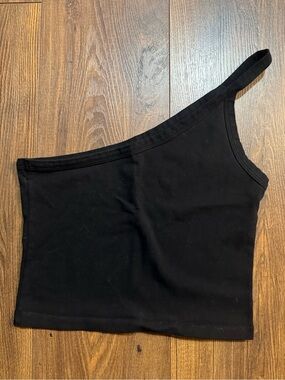 John Galt Black One Shoulder Cropped Top Women’s Size XS